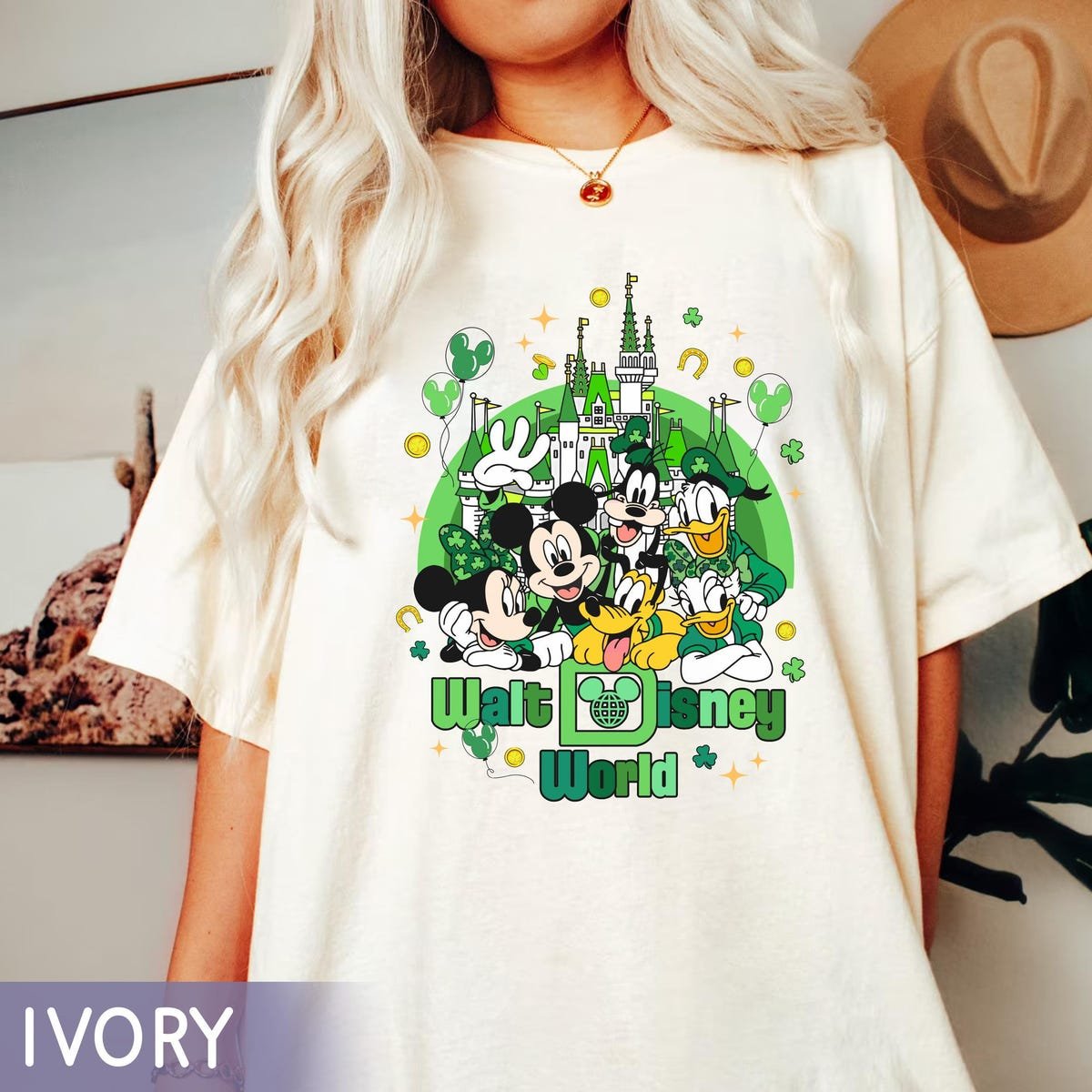Vintage Disney World St Patricks Day Shirt 1971 Mickey and Friends Tee
