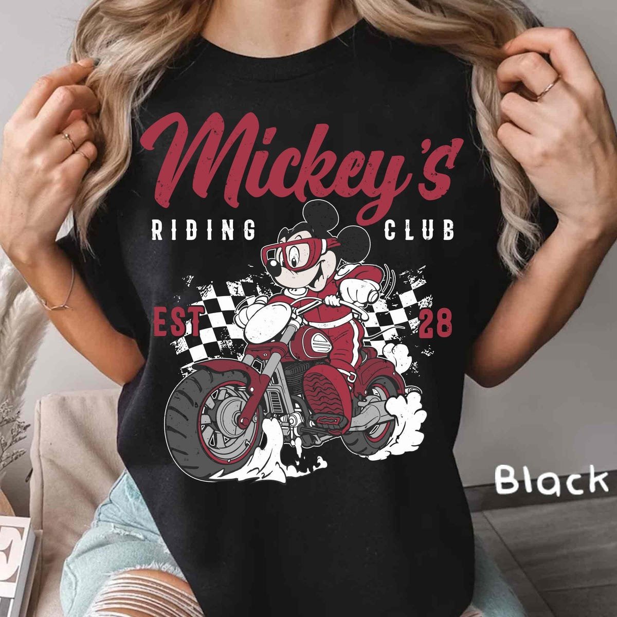 Vintage Mickey Mouse Motorcycle Shirt Disneyland Family Tee