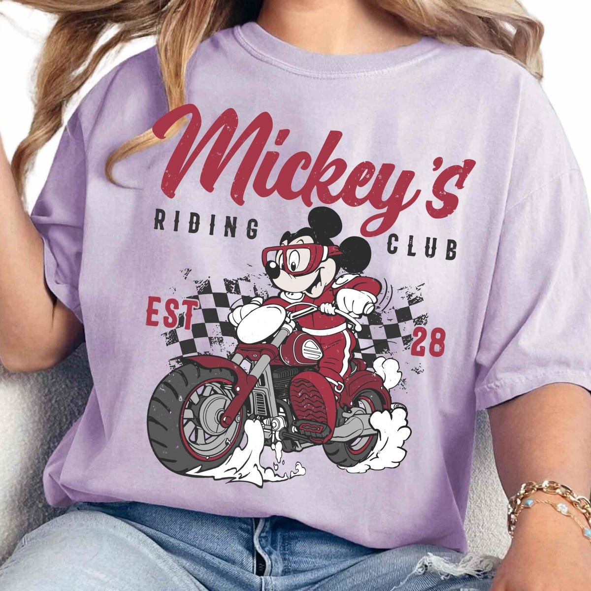 Vintage Mickey Mouse Motorcycle Shirt Disneyland Family Tee