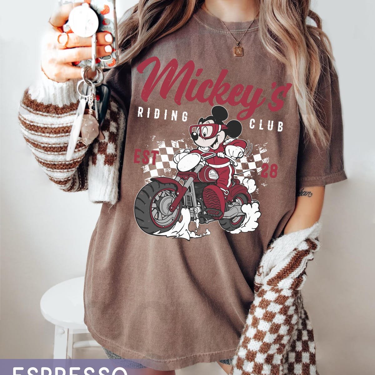 Vintage Mickey Mouse Motorcycle Shirt Disneyland Family Tee