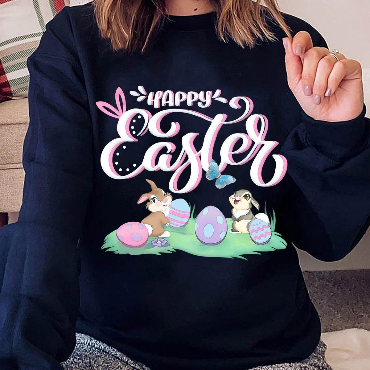 Vintage Thumper Miss Bunny Easter Shirt Disney Bambi Watercolor Tee