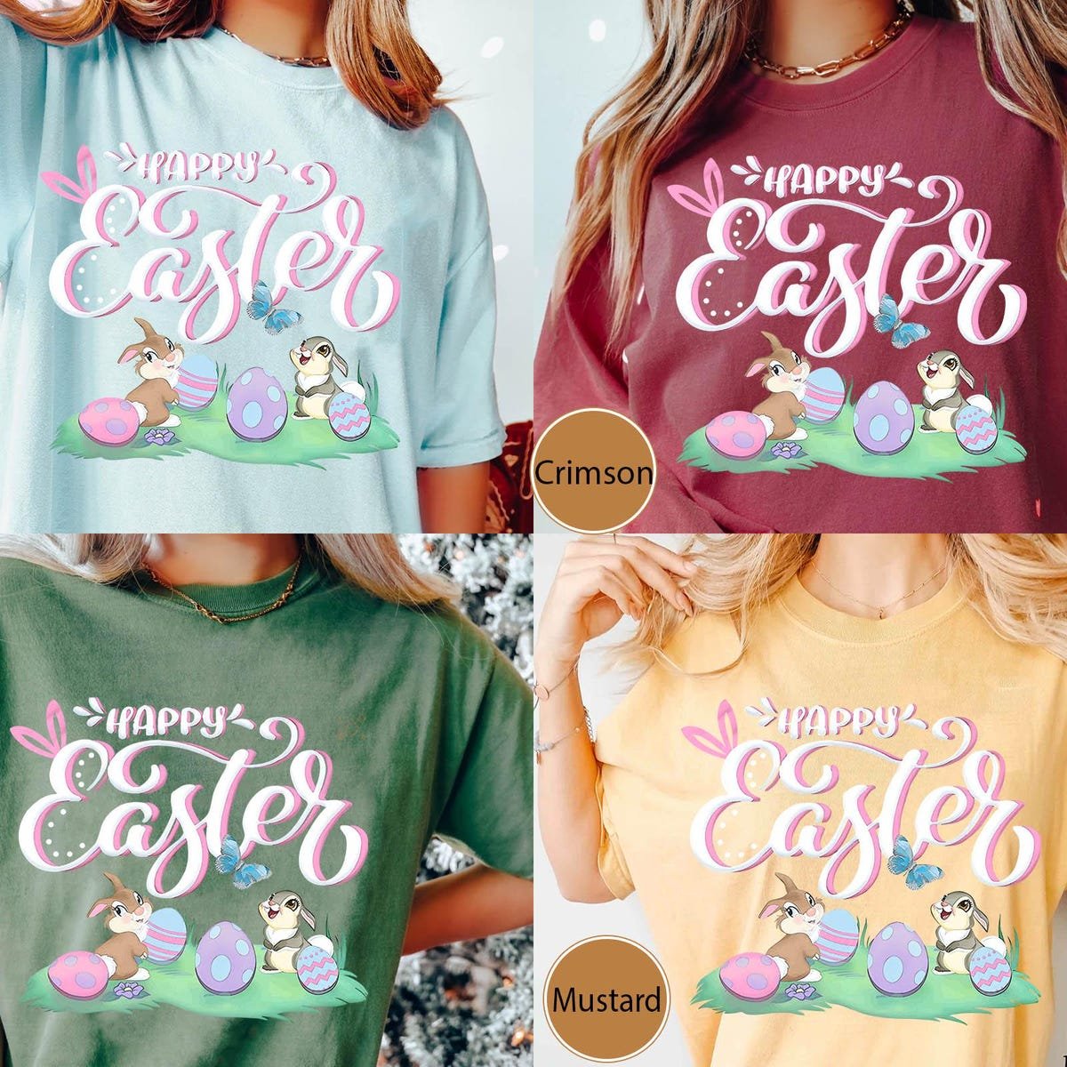 Vintage Thumper Miss Bunny Easter Shirt Disney Bambi Watercolor Tee