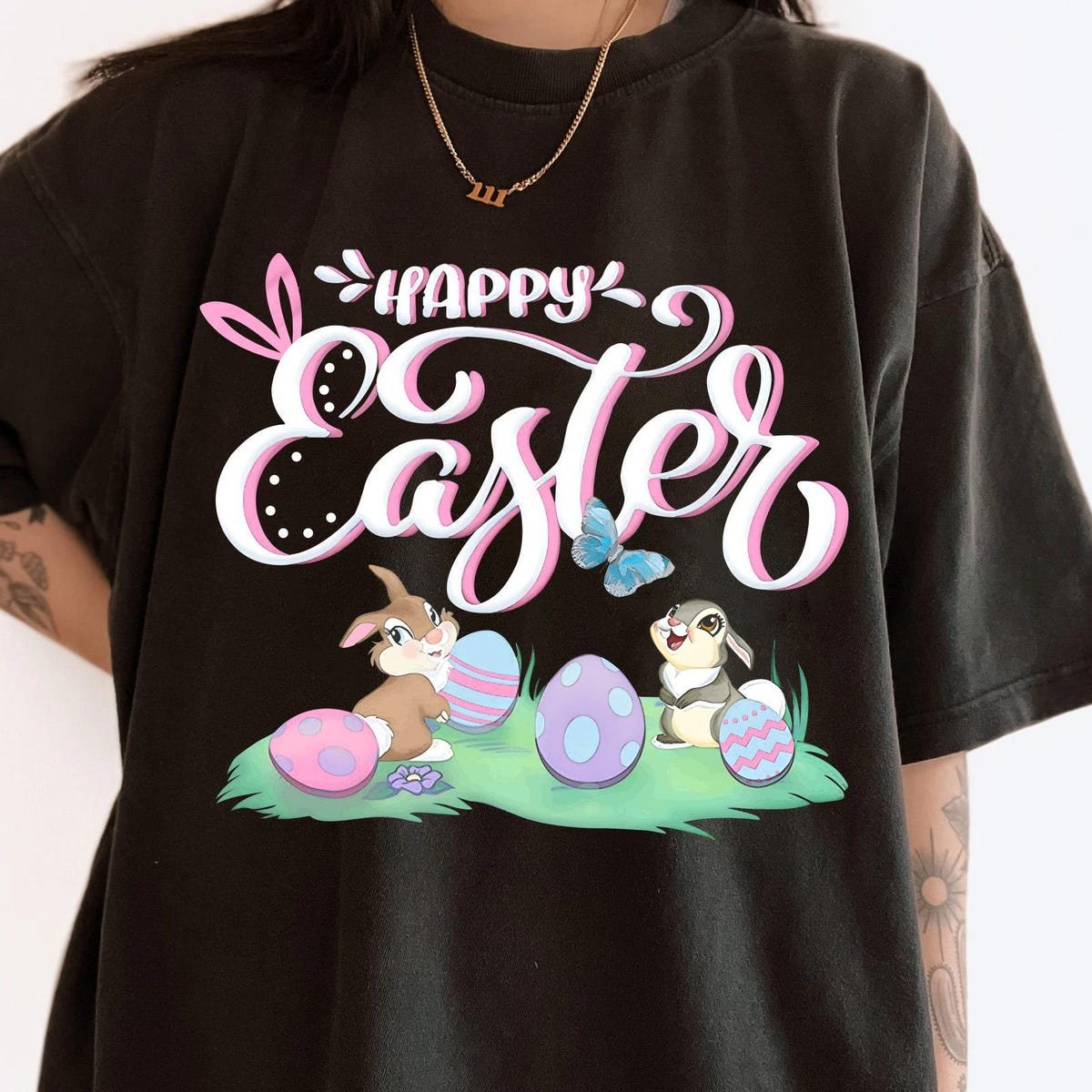 Vintage Thumper Miss Bunny Easter Shirt Disney Bambi Watercolor Tee