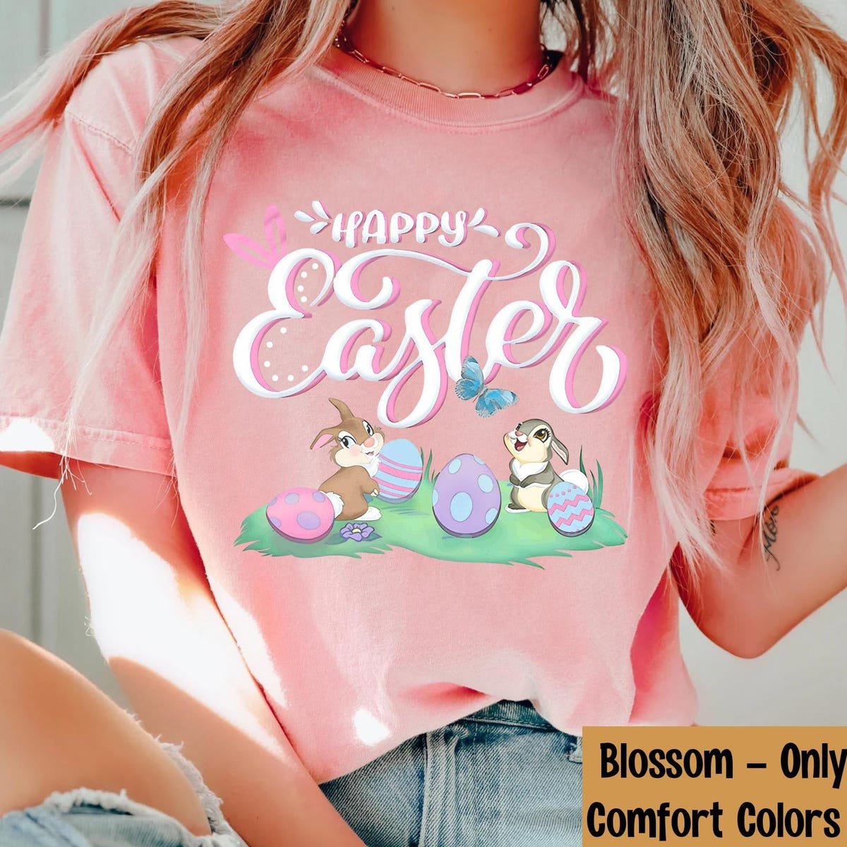 Vintage Thumper Miss Bunny Easter Shirt Disney Bambi Watercolor Tee