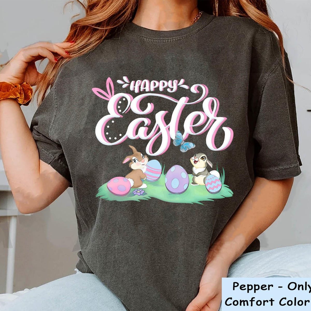 Vintage Thumper Miss Bunny Easter Shirt Disney Bambi Watercolor Tee