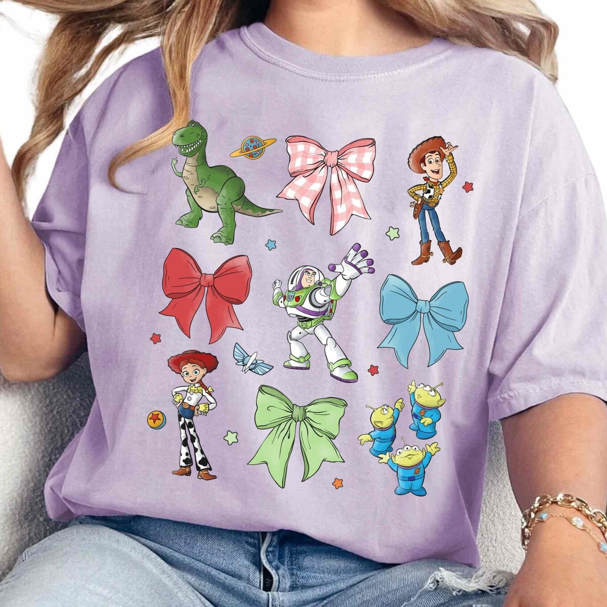 Watercolor Toy Story Bow Shirt Pixar T-shirt Disneyland Family Tee
