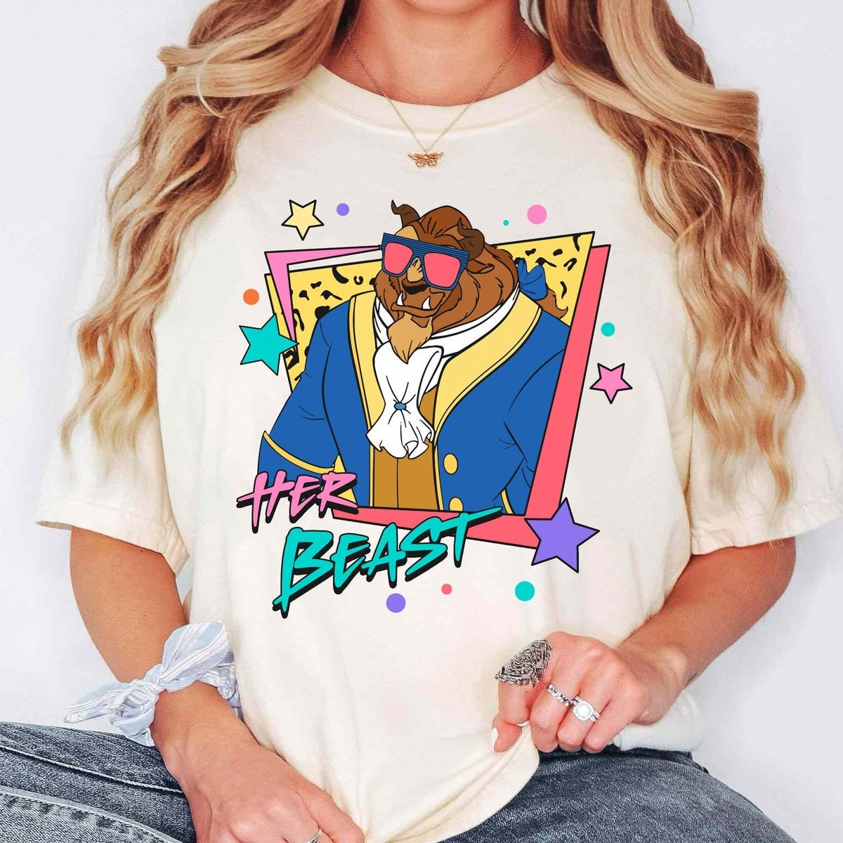 90s Disney Beauty and the Beast Couple T-Shirt Belle Adam Matching Tee