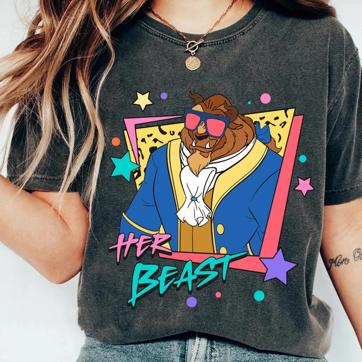 90s Disney Beauty and the Beast Couple T-Shirt Belle Adam Matching Tee