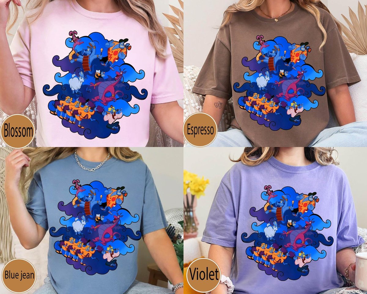 Aladdin Graphic Art Shirt Disney Jafar Genie Jasmine Tee Disney Trip