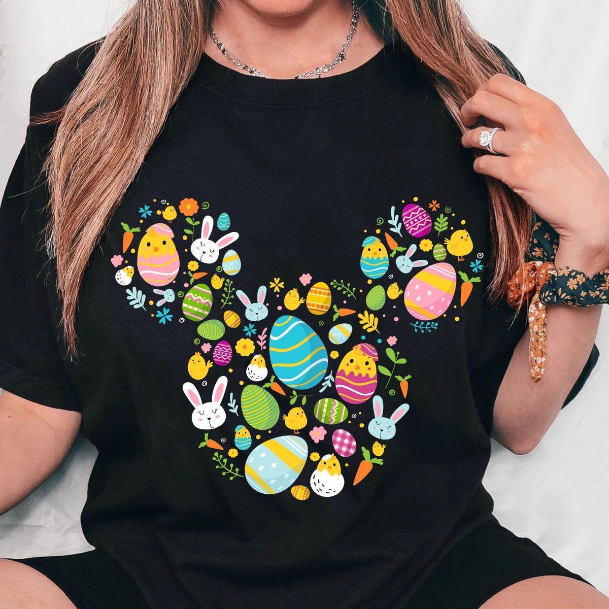 Disney Easter Mickey Mouse Ears Shirt Disneyland Trip Family Tee