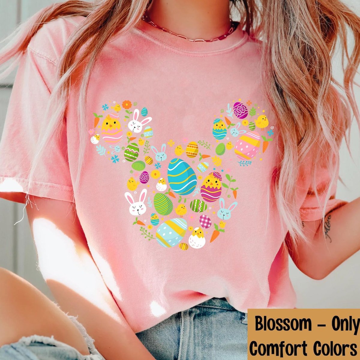 Disney Easter Mickey Mouse Ears Shirt Disneyland Trip Family Tee