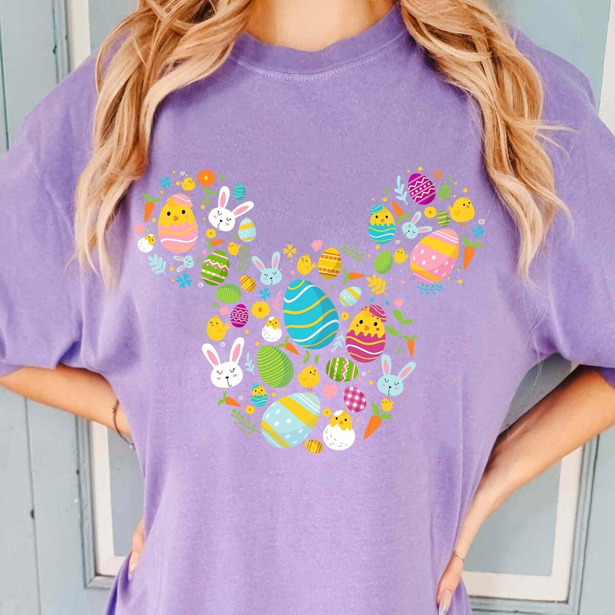 Disney Easter Mickey Mouse Ears Shirt Disneyland Trip Family Tee