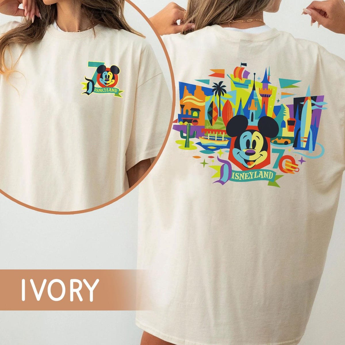 Disneyland 70th Anniversary Shirt Mickey Mouse Disney Castle Tee