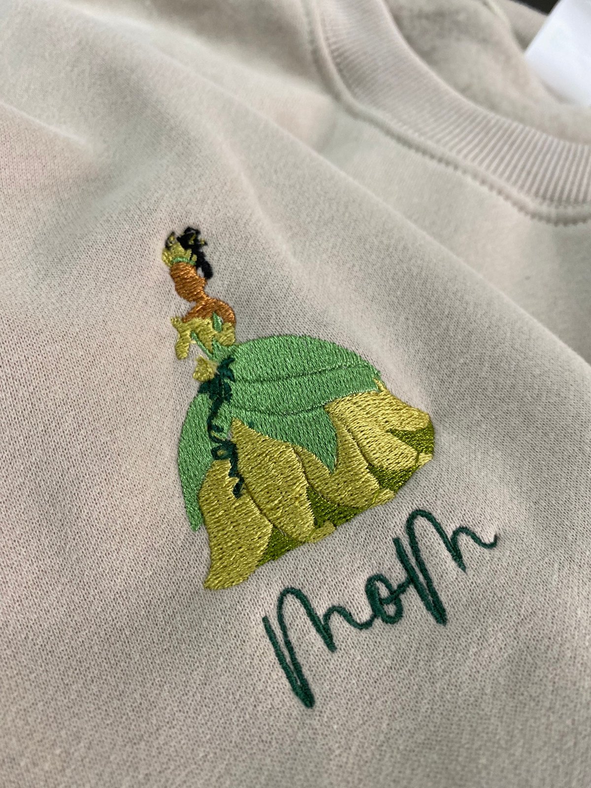 Embroidered Princess Tiana Mom Sweatshirt with Custom Name