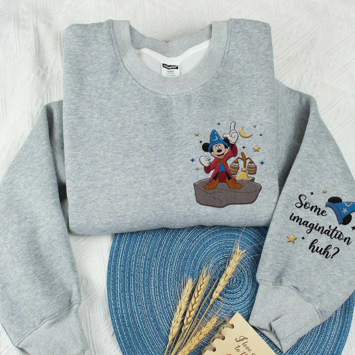 Embroidered Sorcerer Mickey Sweatshirt Disney Fantasmic Family Trip