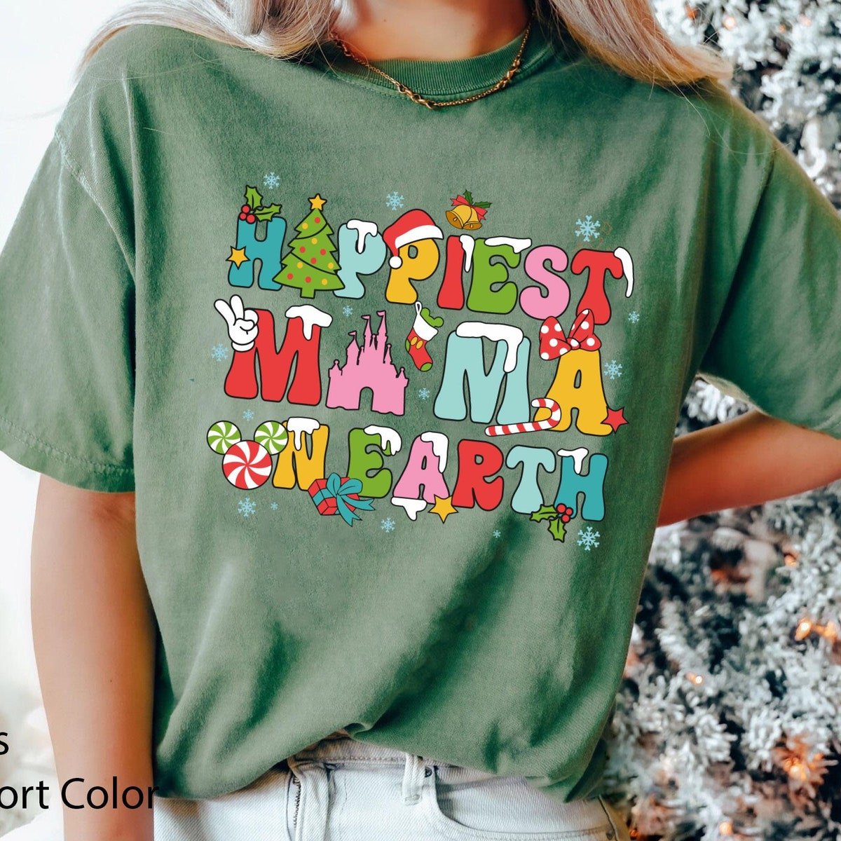 Happiest Mama Kid Disney Shirt Disneyland Christmas Matching T-shirt