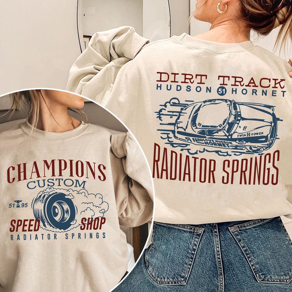 Hudson Hornet Champions T-shirt Disney Cars Family Matching