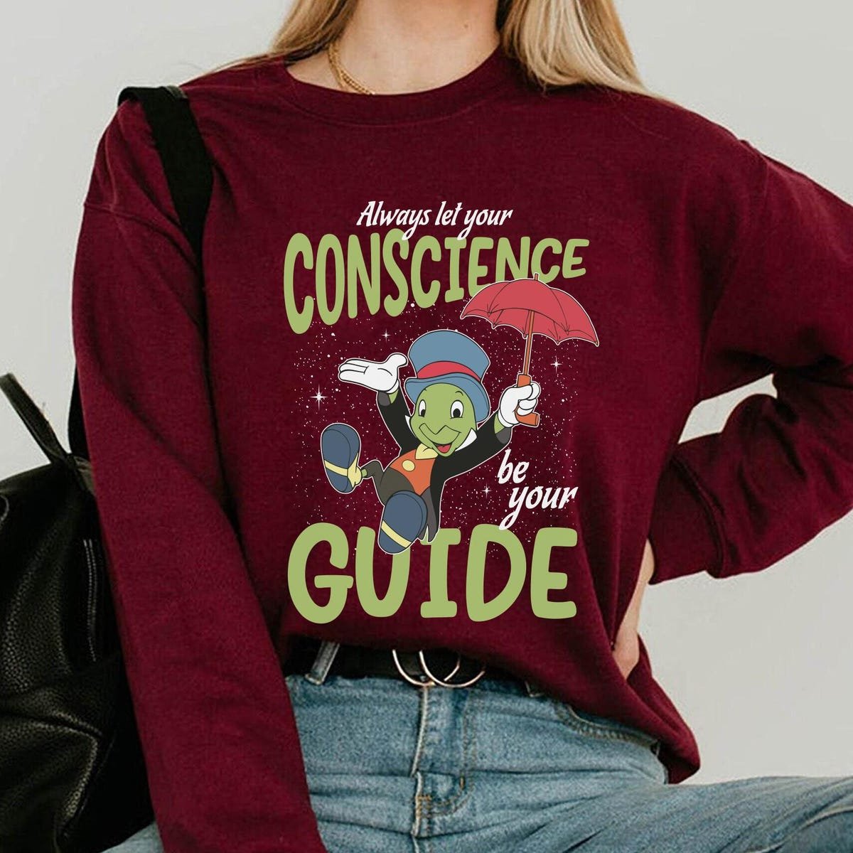 Jiminy Cricket Disney T-shirt Conscience Guide Pinocchio Family Trip Shirt