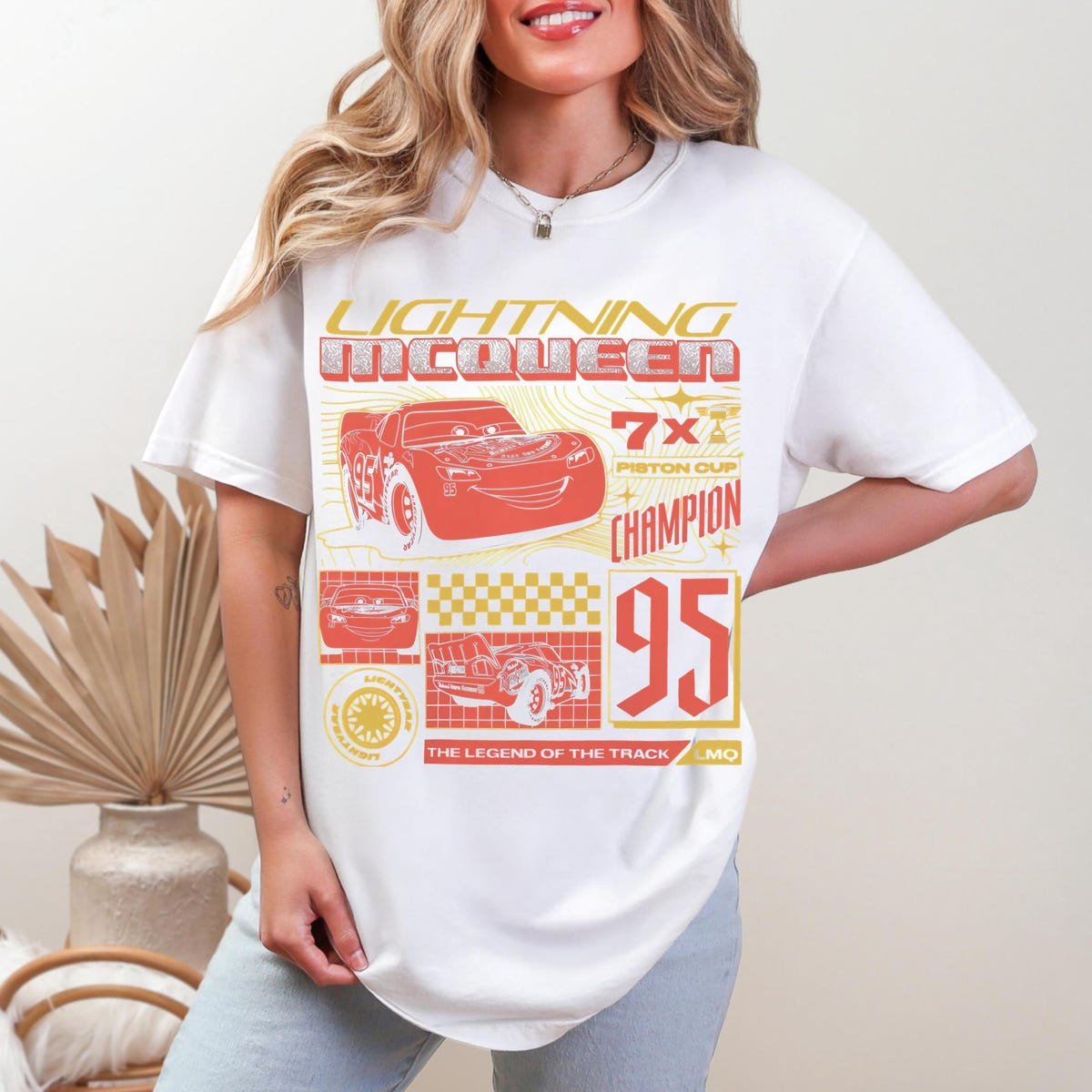 Lightning McQueen 95 Retro Disney Cars Shirt Piston Cup Birthday Gift