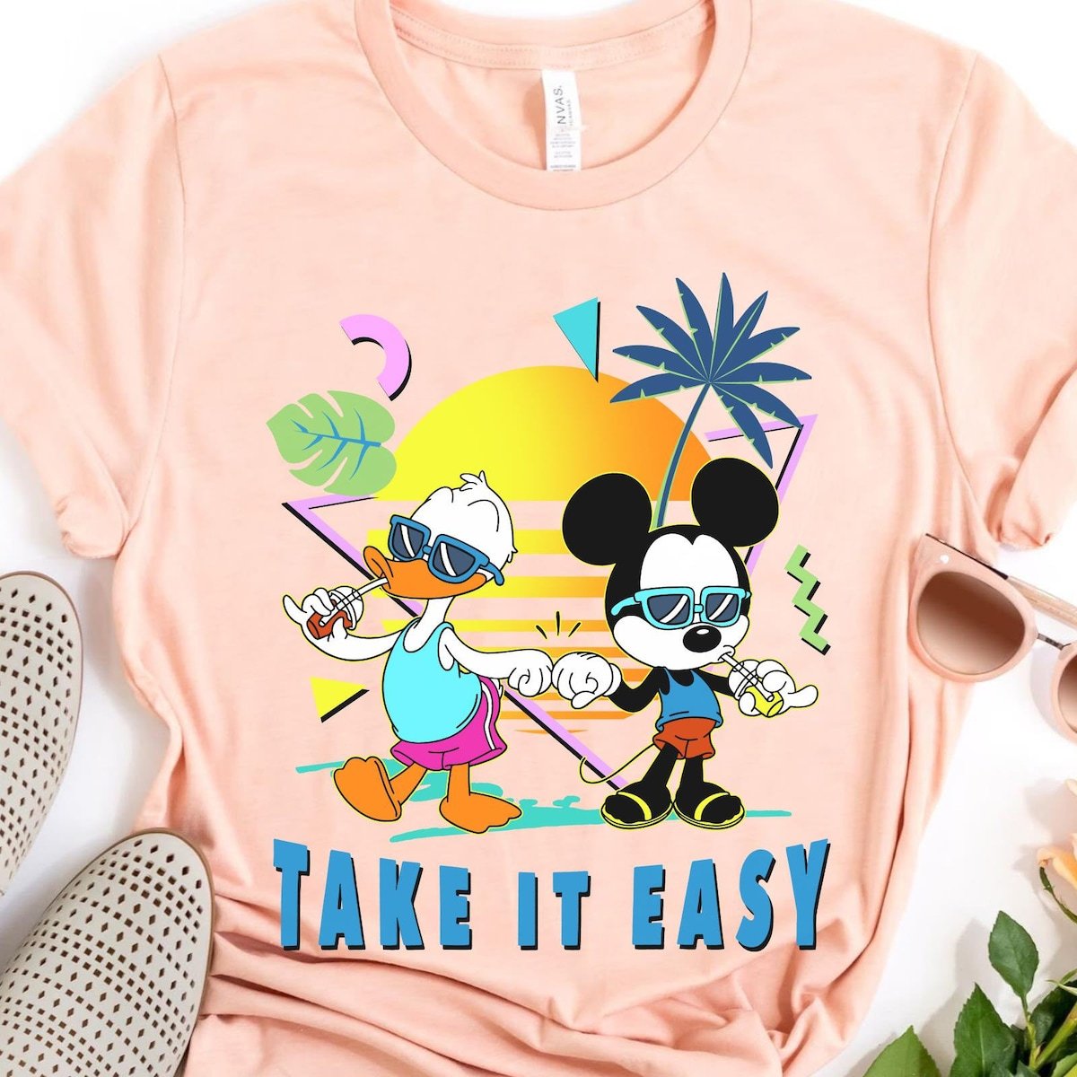 Mickey Donald Beach T-shirt Disney Friends Vacation 2024 Family Matching