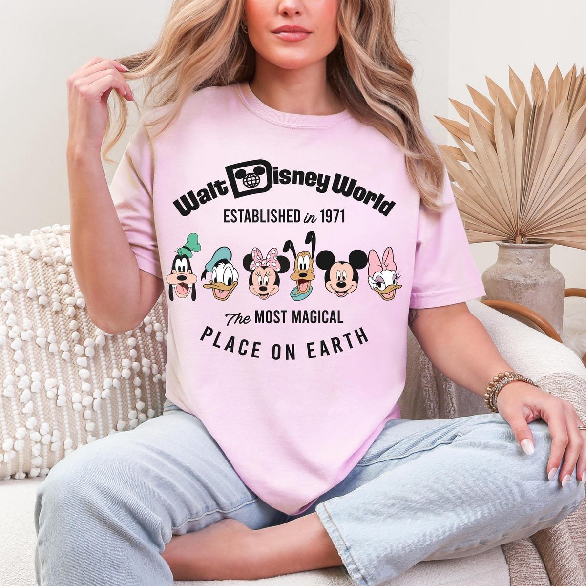 Mickey Friends Disney World 1971 Shirt Minnie Donald Goofy BFF Trip