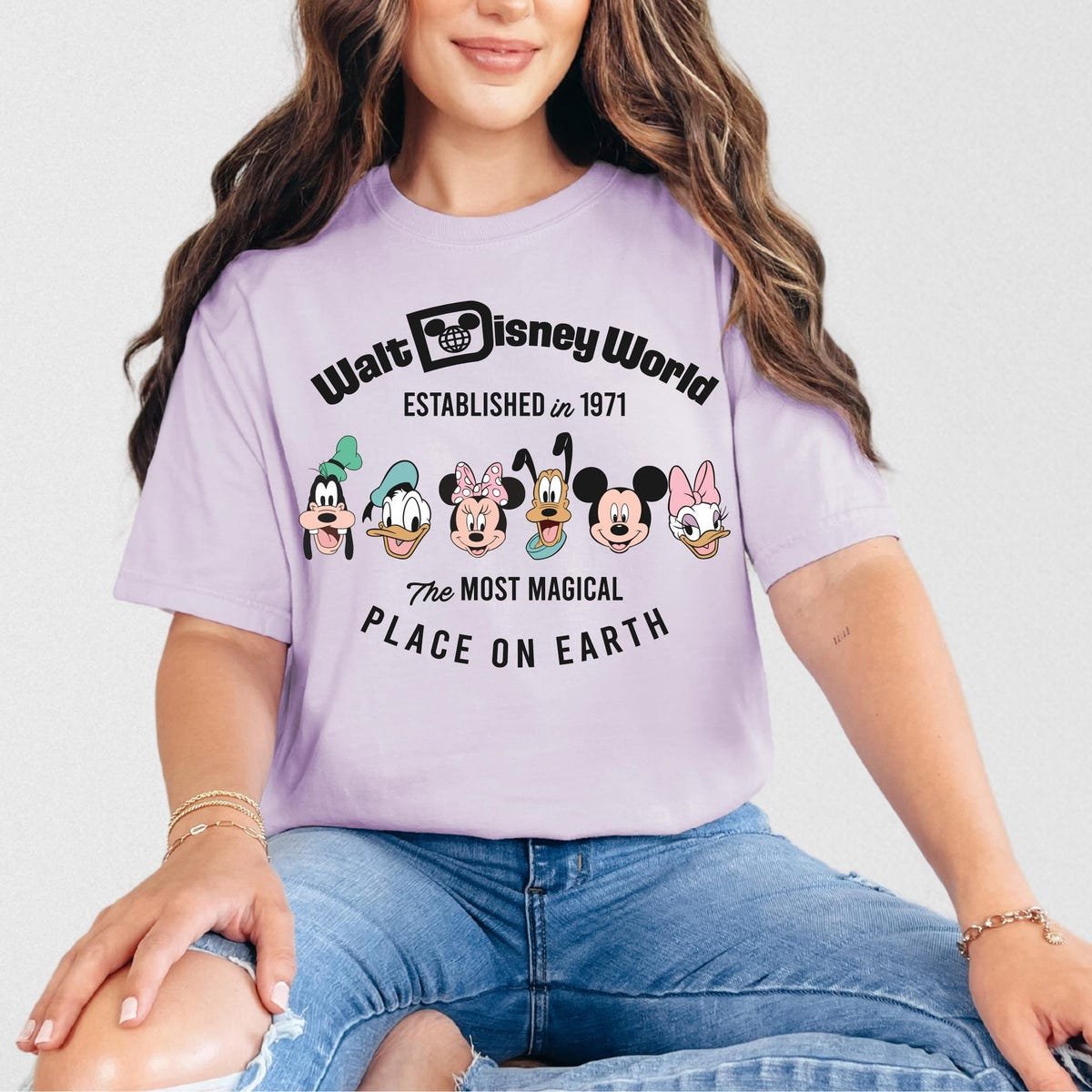 Mickey Friends Disney World 1971 Shirt Minnie Donald Goofy BFF Trip