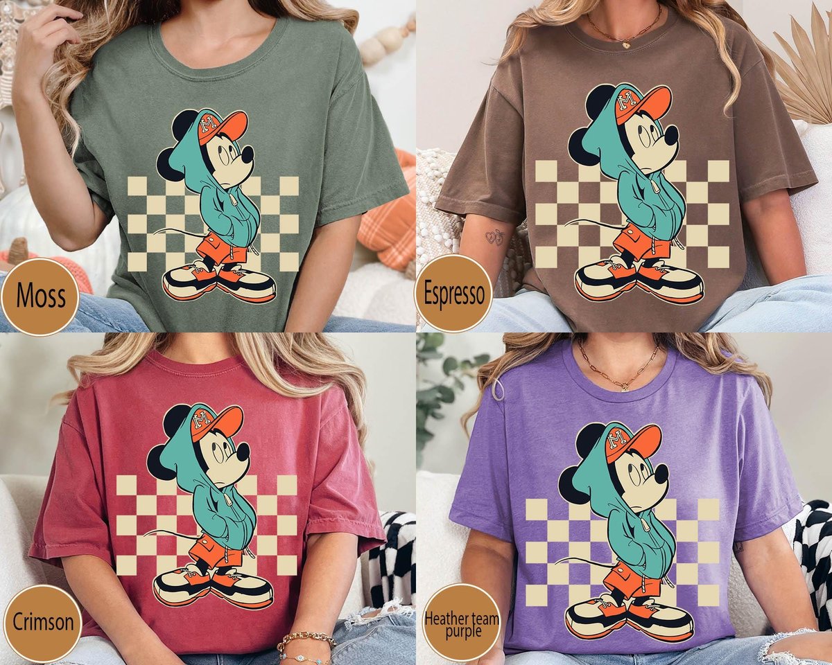 Mickey Mouse Checkerboard Shirt Vintage Disney Family Trip Tee