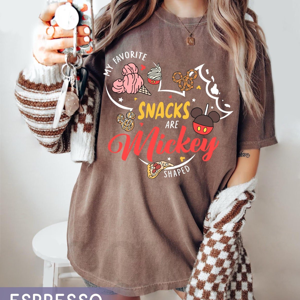 Mickey Mouse Snacks Shirt Retro Disney Family Trip 2024 Tee
