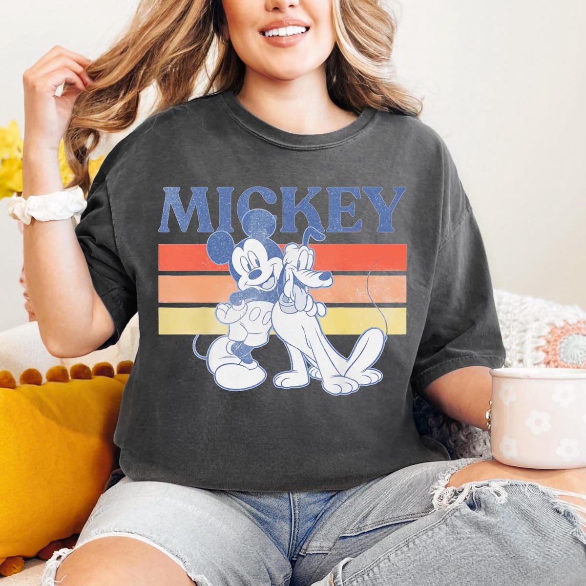 Mickey Pluto Retro Shirt Disney Friends Tee Disneyland Birthday Gift
