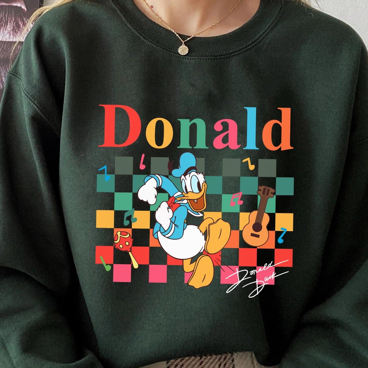 Retro Checkered Disney Trio Ducks Shirt - Panchito Jose Donald Duck Tee