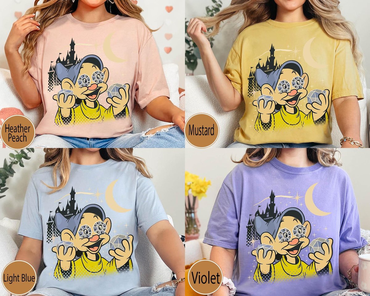 Retro Dopey Dwarfs Shirt Disney Snow White Magic Kingdom Tee