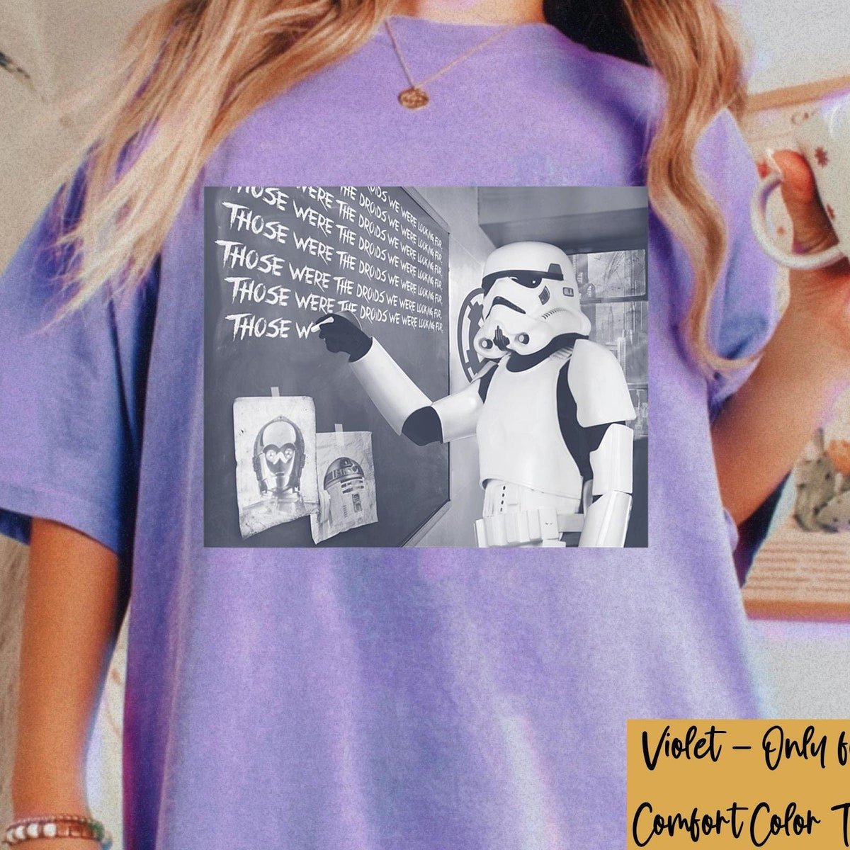Stormtrooper Droids Chalkboard Shirt Vintage Star Wars Tee