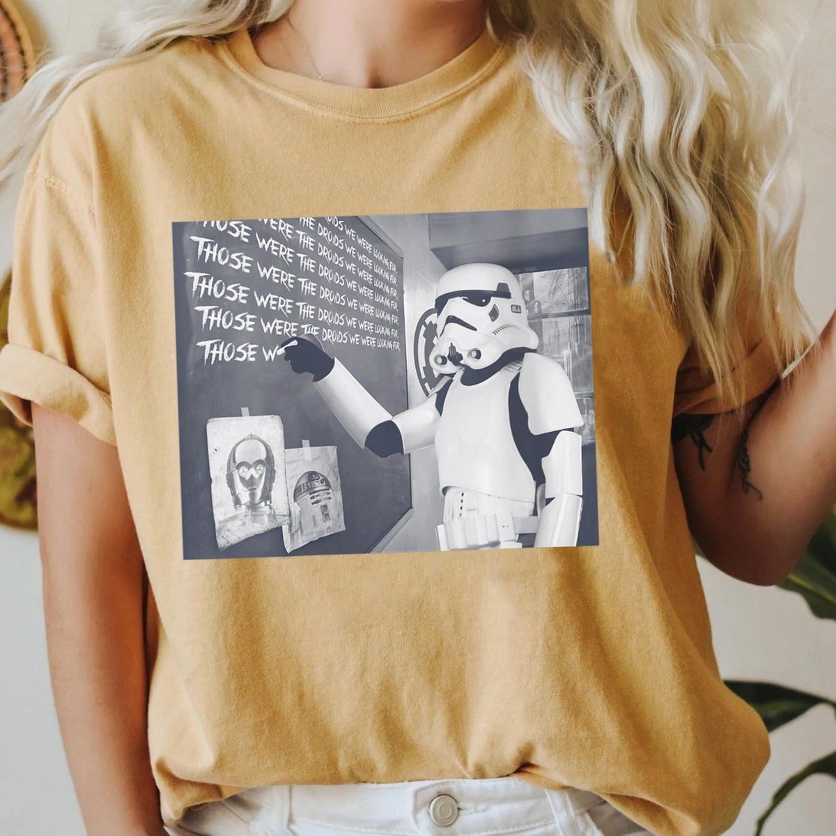 Stormtrooper Droids Chalkboard Shirt Vintage Star Wars Tee