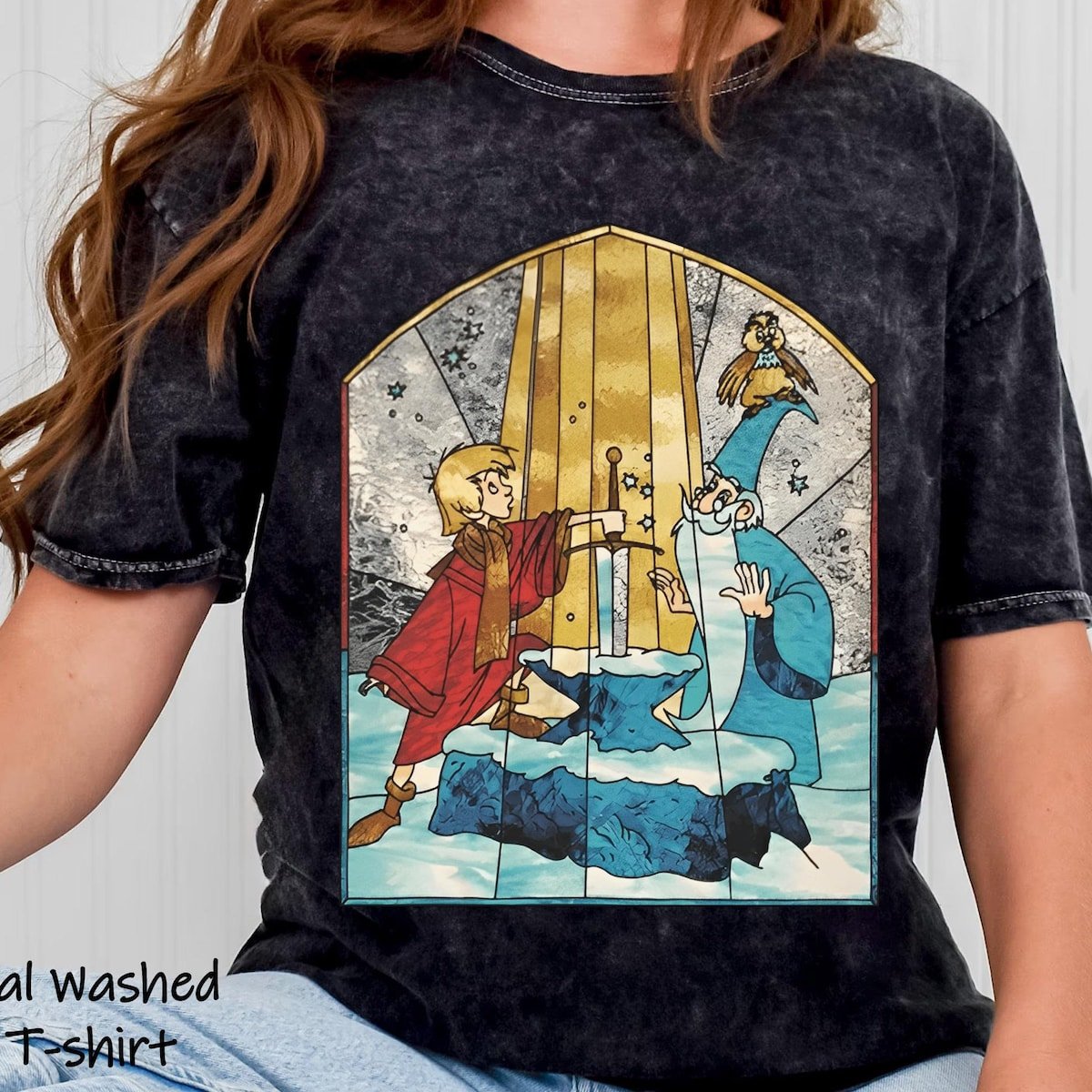 Sword Stone Arthur Merlin Shirt Vintage Disney T-shirt 2024 Trip