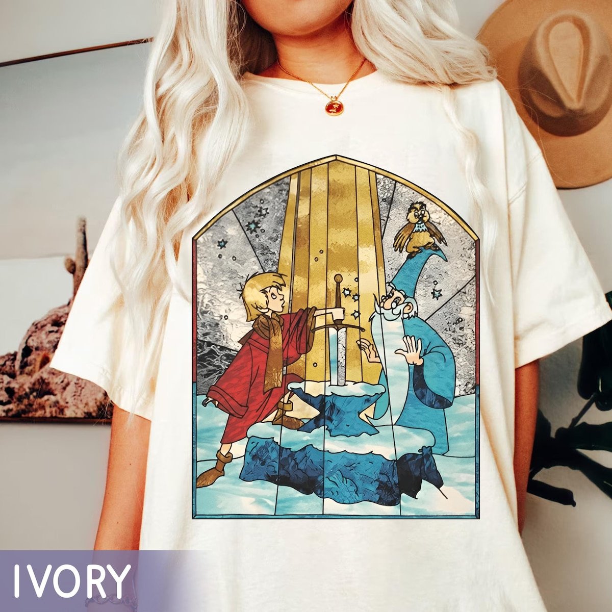 Sword Stone Arthur Merlin Shirt Vintage Disney T-shirt 2024 Trip