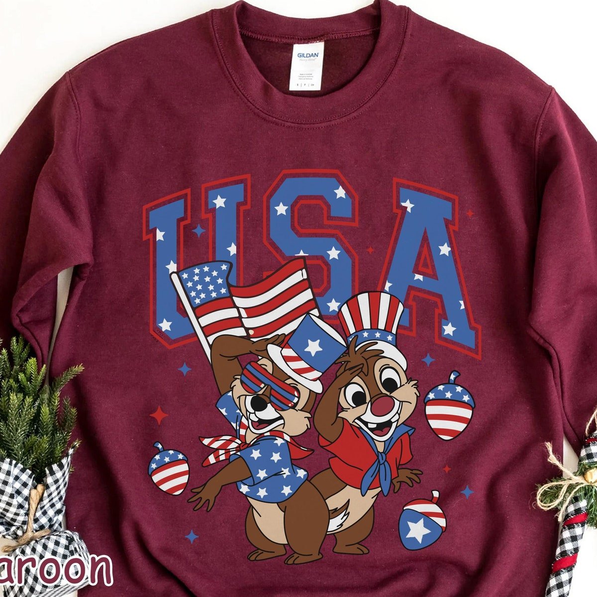 Chip n Dale Patriotic USA Shirt Independence Day 2024 Disney Tee