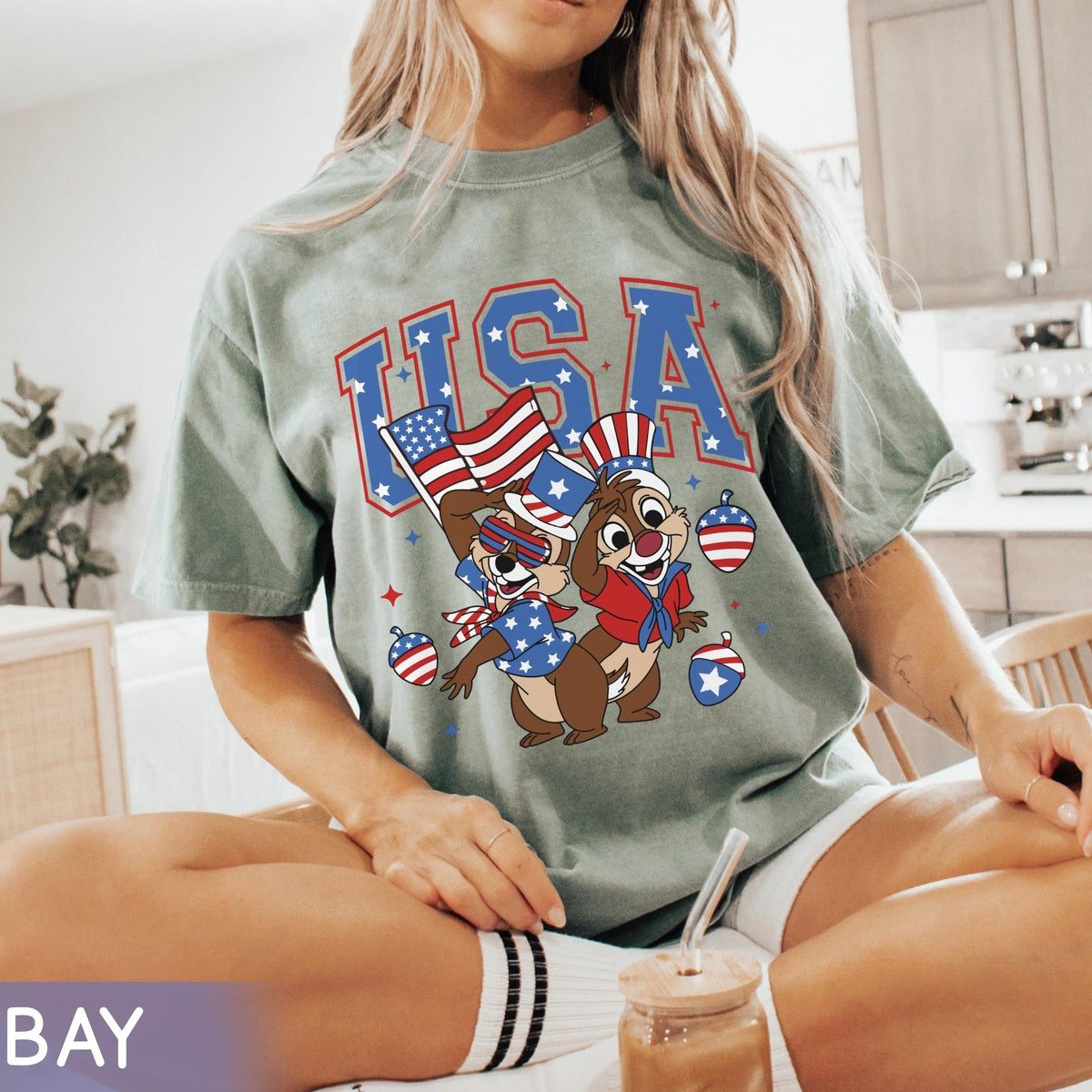 Chip n Dale Patriotic USA Shirt Independence Day 2024 Disney Tee