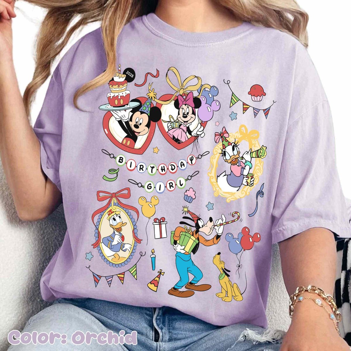 Disney Birthday Girl Shirt Mickey Friends Party Tee 2025