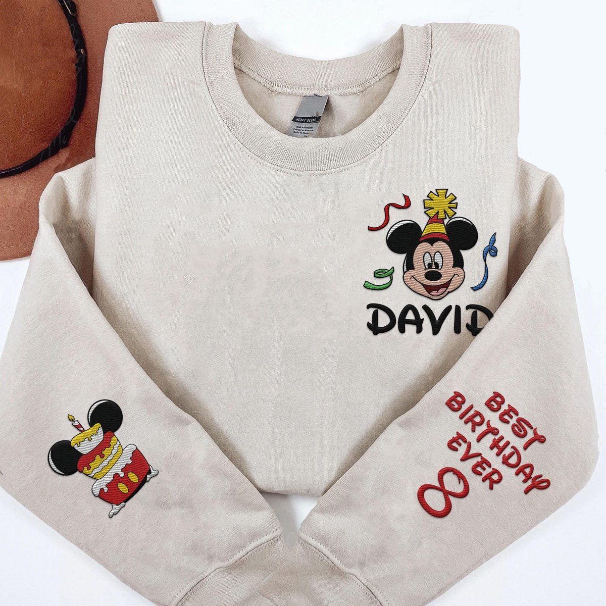 Disney Birthday Sweatshirt Custom Embroidered Kids Name Age
