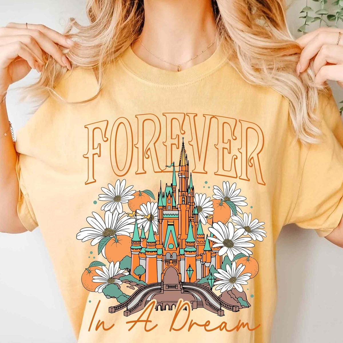 Disney Castle Dream Shirt Orange Blossom Magic Kingdom Tee