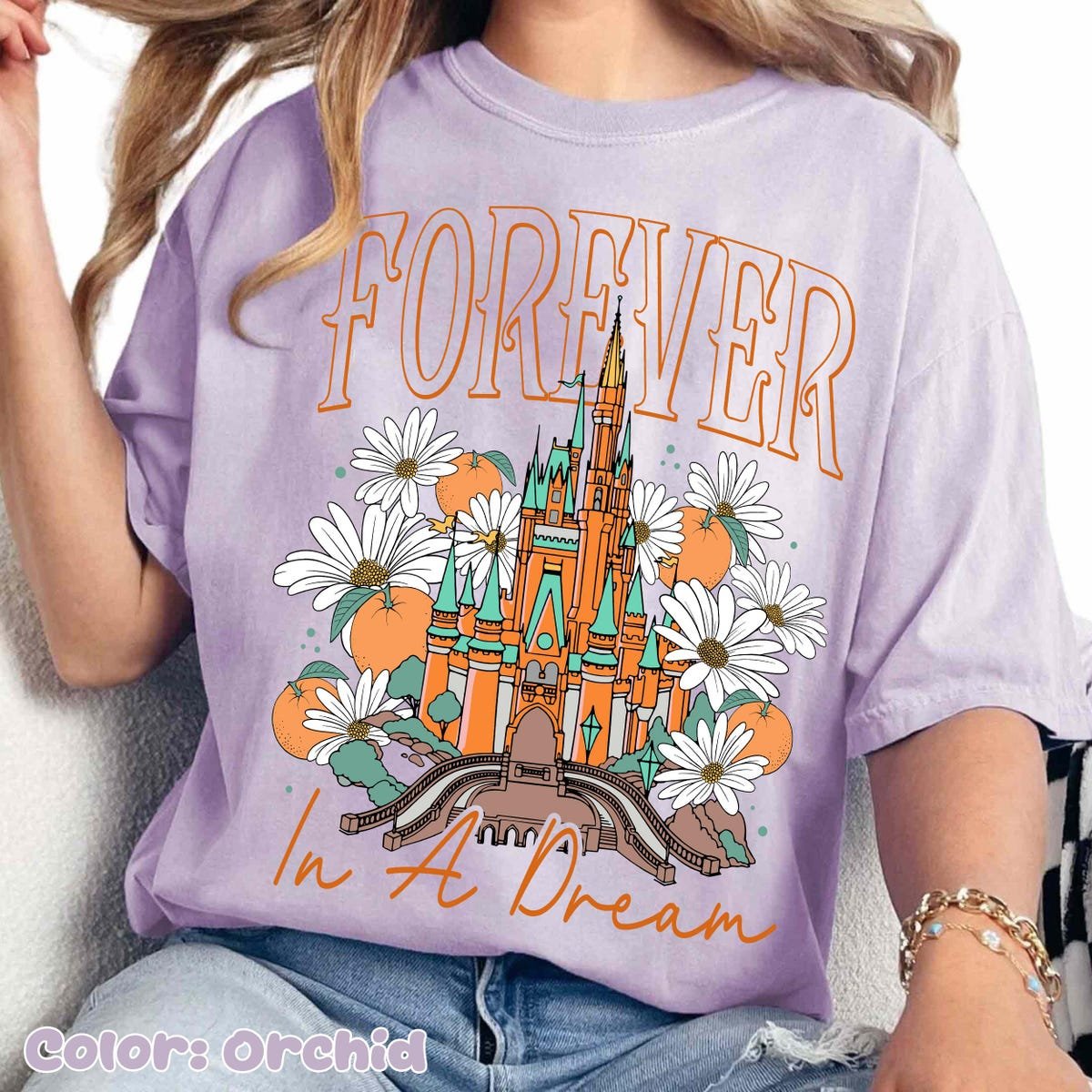 Disney Castle Dream Shirt Orange Blossom Magic Kingdom Tee