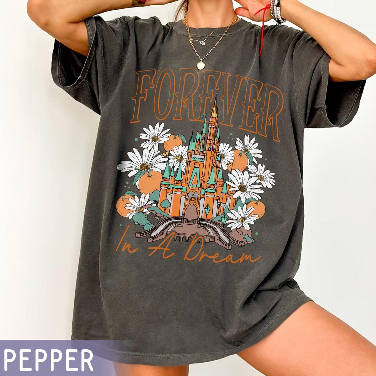 Disney Castle Dream Shirt Orange Blossom Magic Kingdom Tee