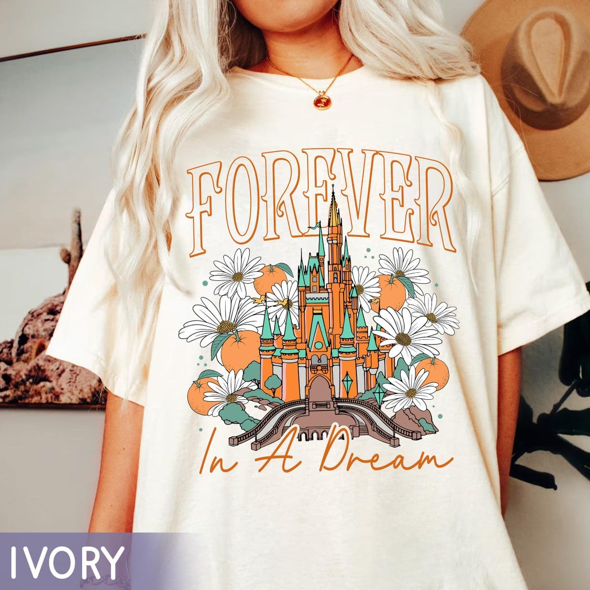 Disney Castle Dream Shirt Orange Blossom Magic Kingdom Tee