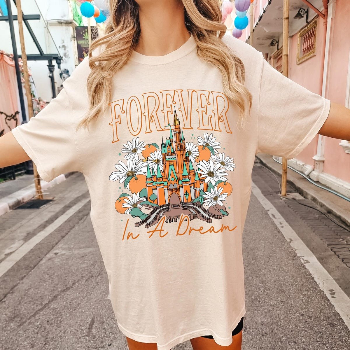 Disney Castle Dream Shirt Orange Blossom Magic Kingdom Tee