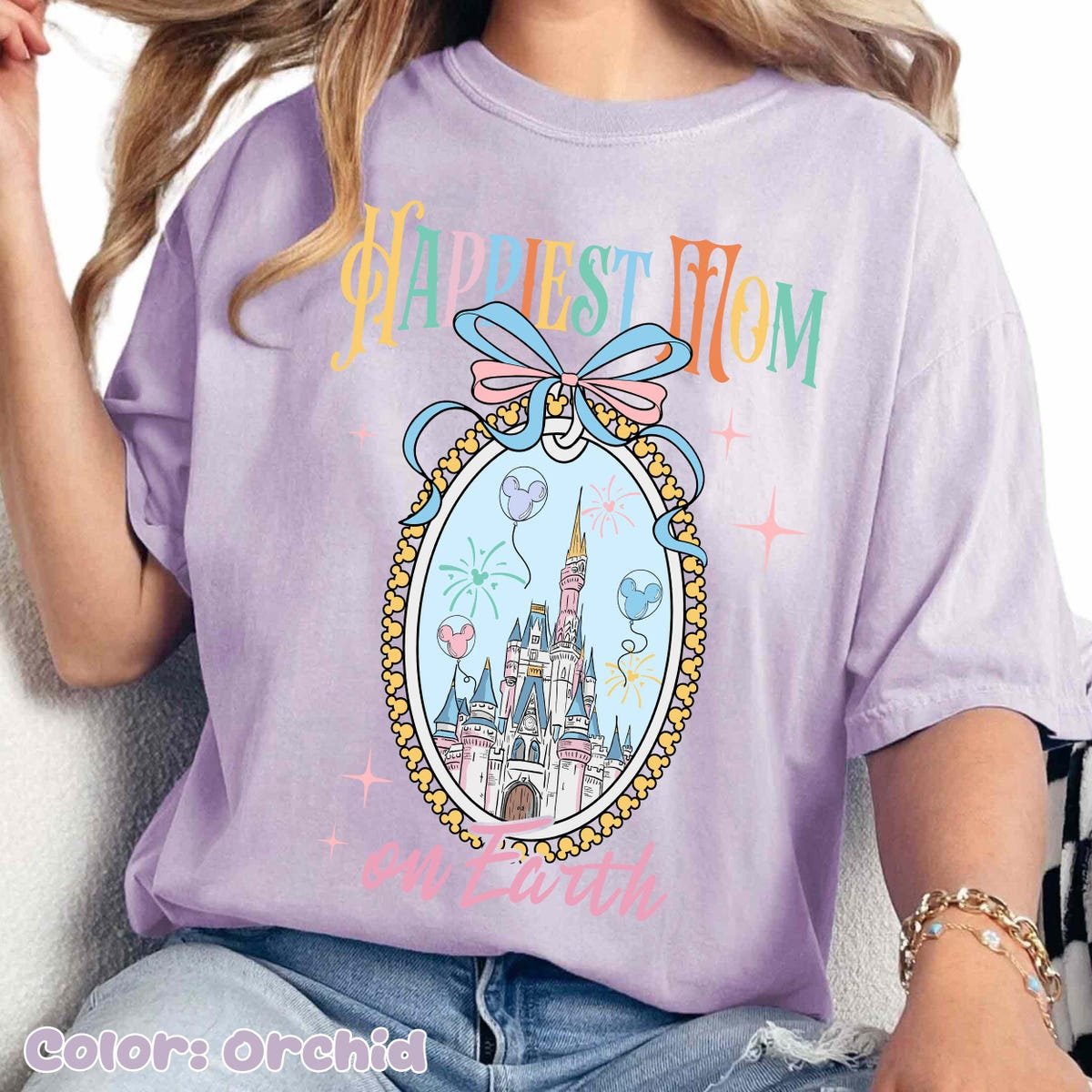 Disney Happiest Mom On Earth T-Shirt Mother's Day Gift Disneyland Outfit