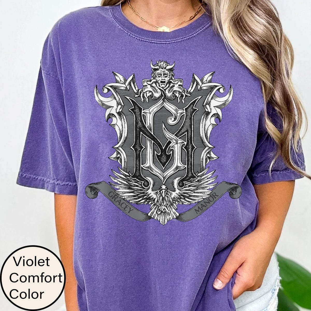 Disney Haunted Mansion Shirt Gracey Manor Crest T-shirt Gift for Fans