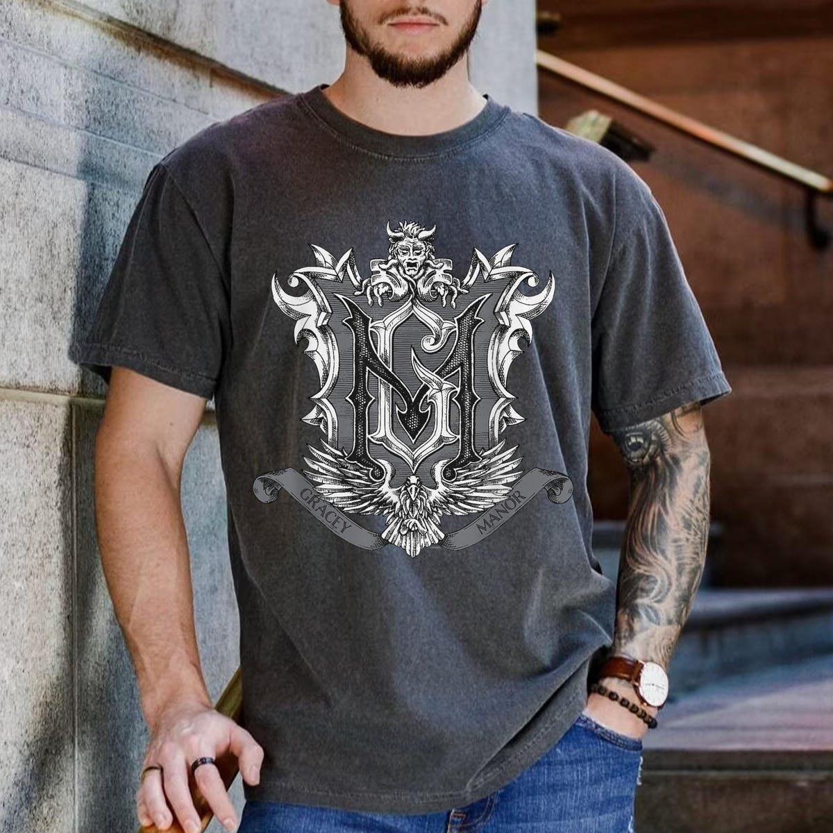 Disney Haunted Mansion Shirt Gracey Manor Crest T-shirt Gift for Fans