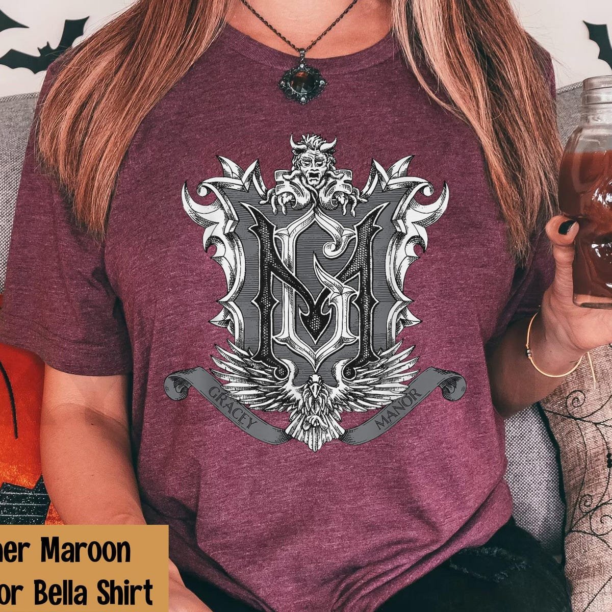 Disney Haunted Mansion Shirt Gracey Manor Crest T-shirt Gift for Fans