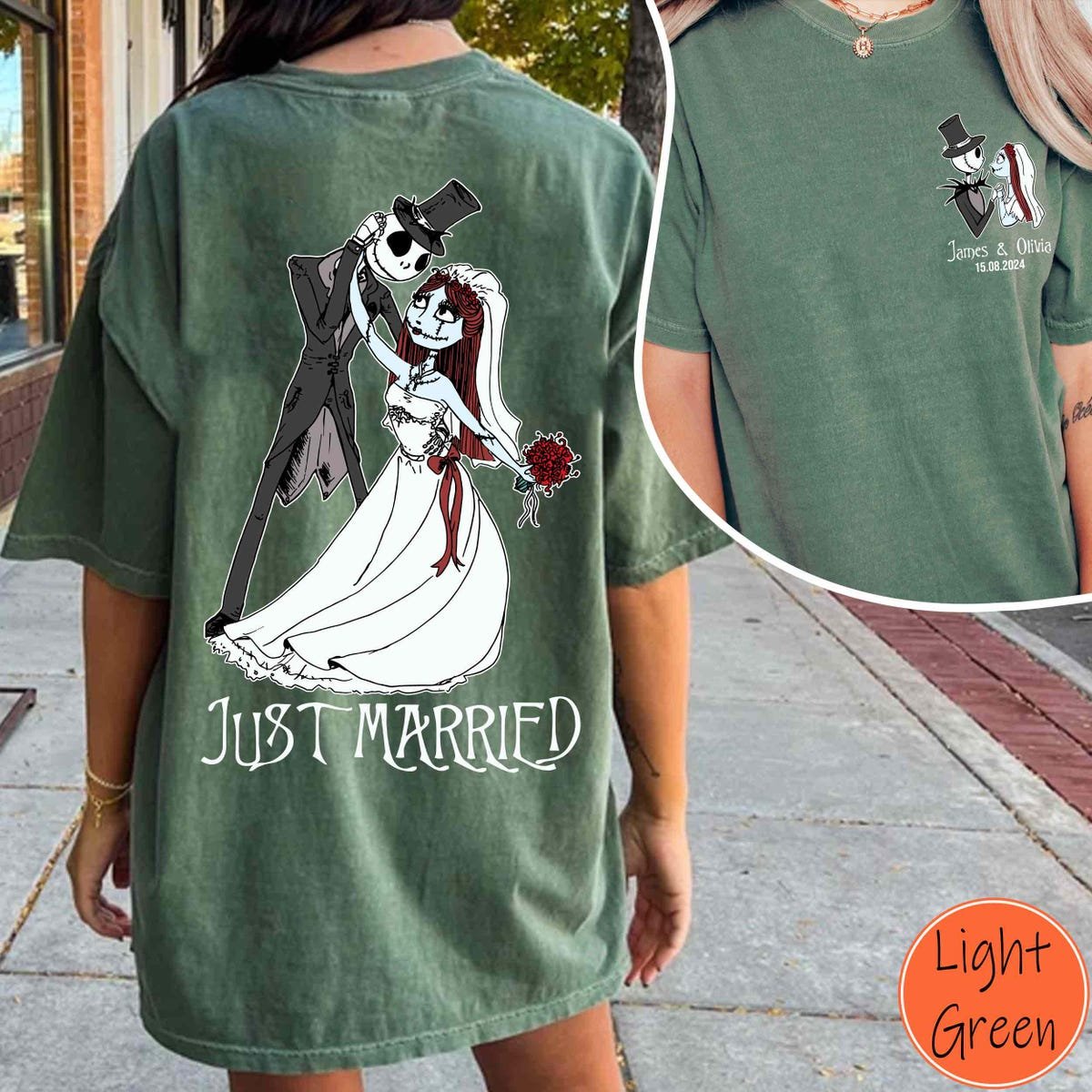 Disney Jack and Sally Couple Shirt Personalized Halloween Tee
