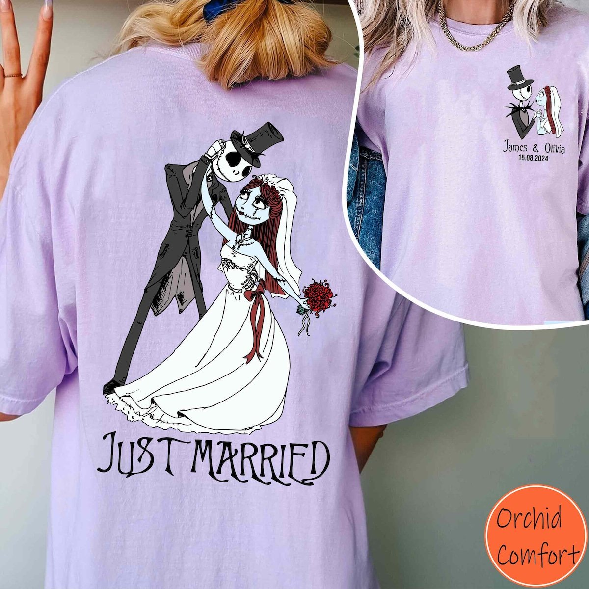 Disney Jack and Sally Couple Shirt Personalized Halloween Tee